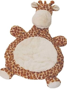 Plush Giraffe Baby Play Mat - Brown & Cream Embroided VICTORIA